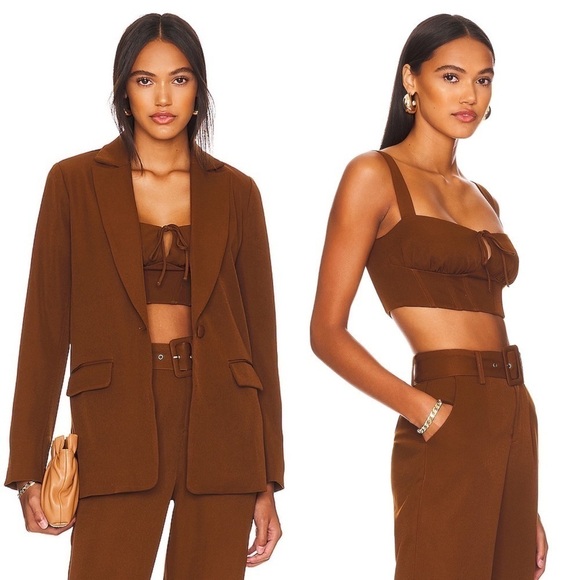 NWT REVOLVE 90s Sleeveless Cutout Tie Front Square Neck Bustier Cropped Top M - Picture 6 of 7